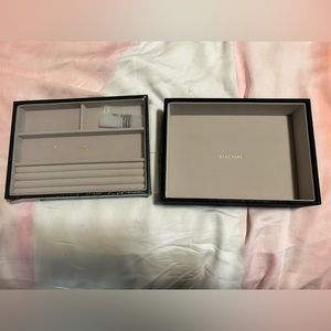 NWT STACKERS CONTAINER STORE JEWELRY BOX SYSTEM, 2 trays black classic size